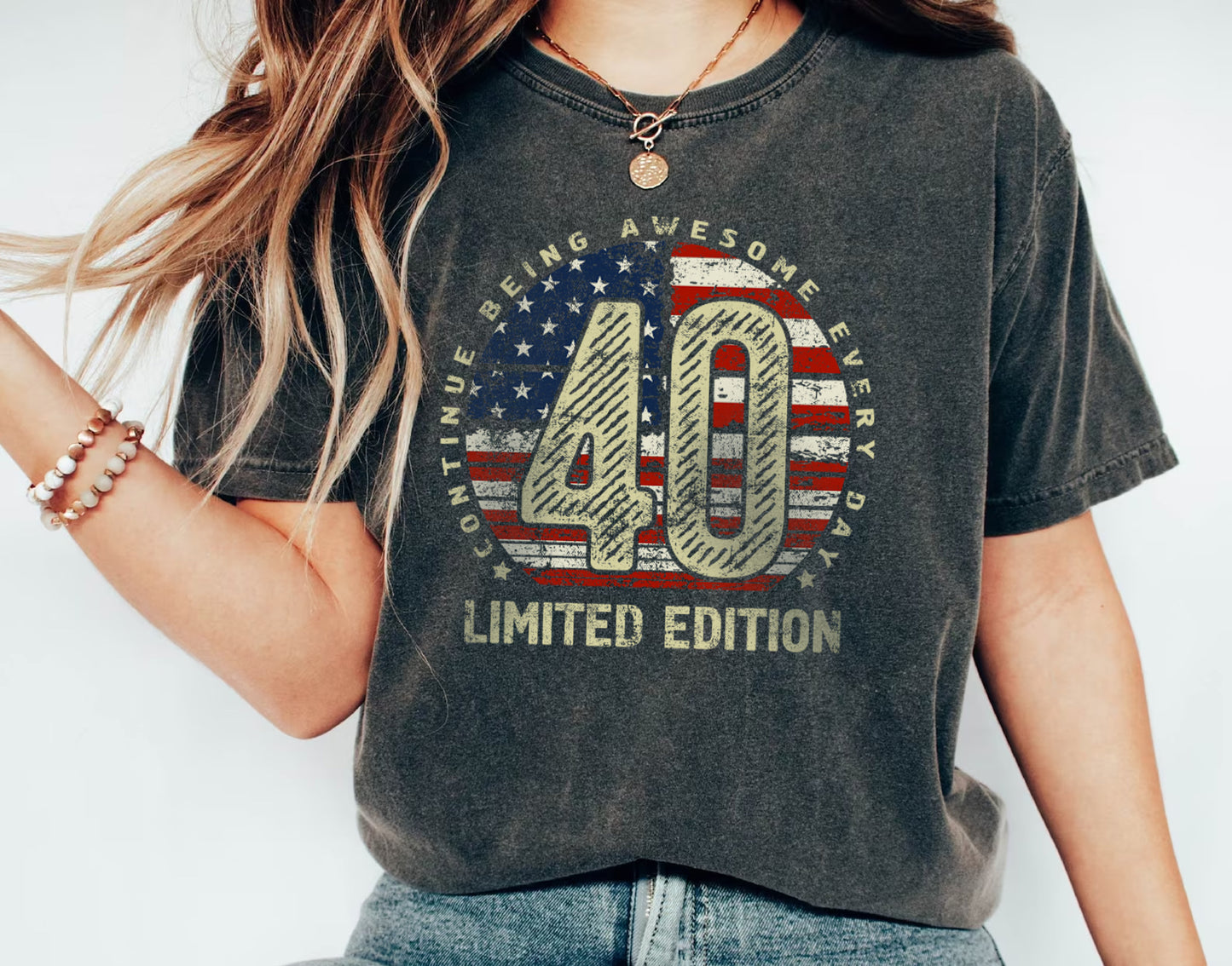 40th birthday Gift t-shirt for Men or Women, Turning 40 Celebration Tee, Made in USA Party Shirt