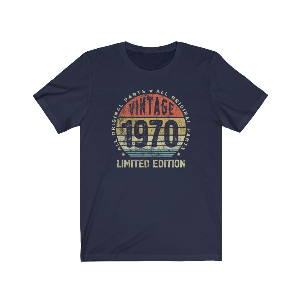 50th birthday gift idea for men or women, Vintage 1970 T-Shirt All Original Parts - 37 Design Unit