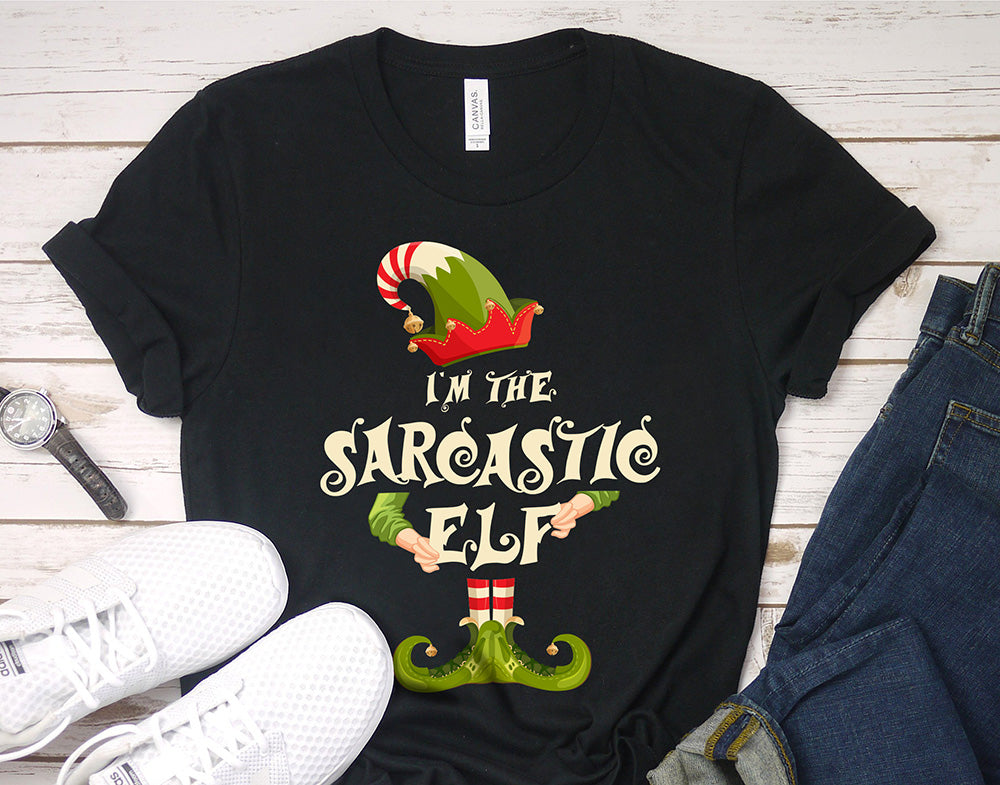 Christmas shirt for woman or man - I'm the sarcastic elf - family matching funny Christmas costume t-shirt - 37 Design Unit