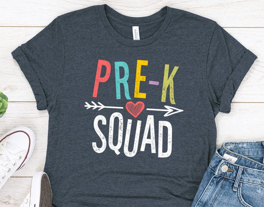 Pre-k Teacher Squad T-Shirt - Pre Kindergarten Team T-Shirt - Pre-k Teacher crew Shirt - 37 Design Unit