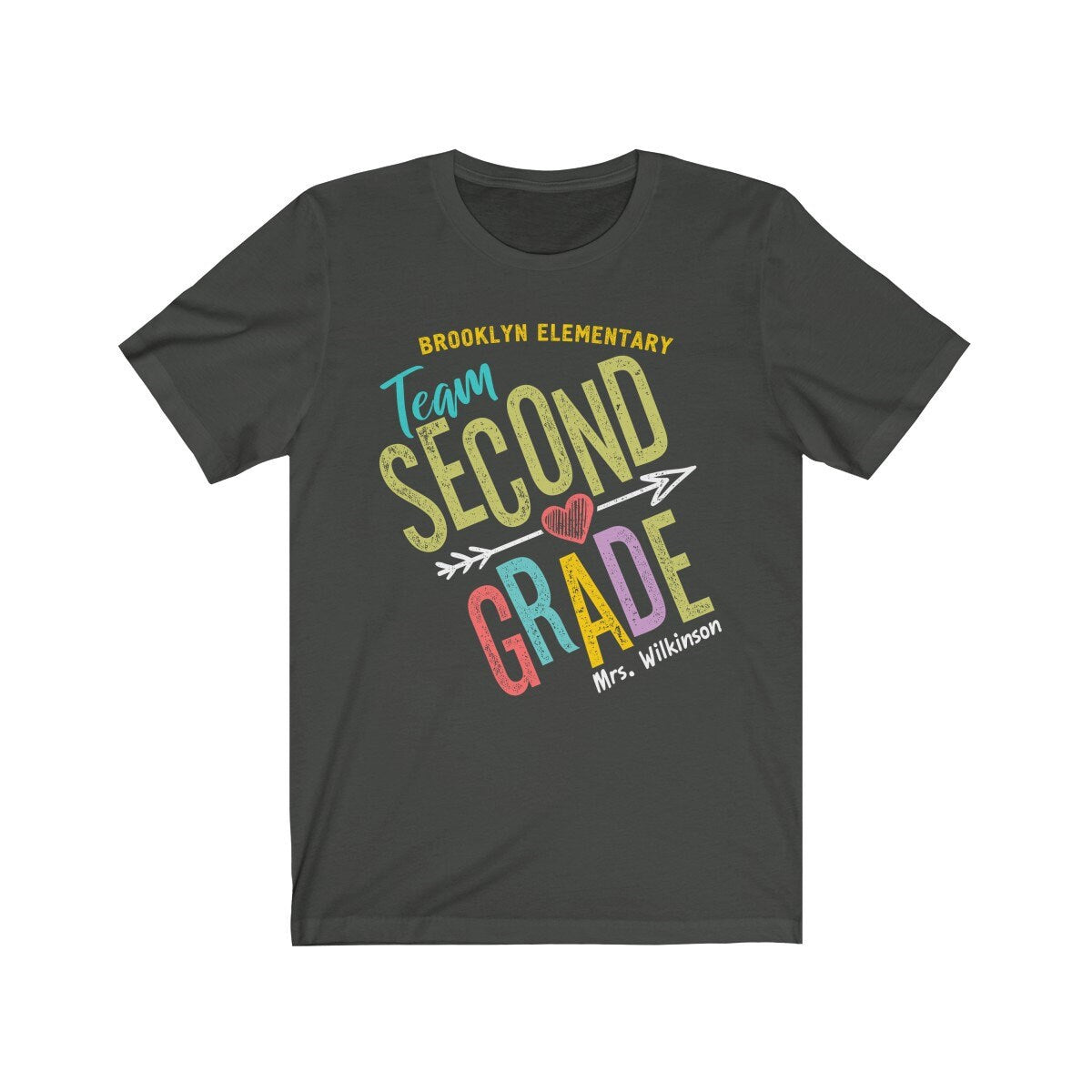 Personalized Second Grade Team T-shirt - Teacher Crew Gift Shirt