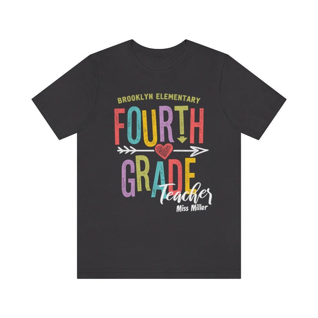 Personalized Fourth Grade Teacher Team T-Shirt - Teacher Crew Squad Shirt - 37 Design Unit