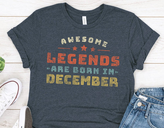 Awesome Legends Are Born In December gift T-Shirt for Men