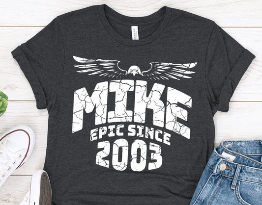 Birthday Gift T-Shirt for Son or Nephew, Epic Since 2003 Personalized Name t-shirt