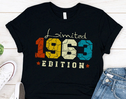 Limited 1963 Edition birthday shirt for women or men, Gift shirt for wife or husband