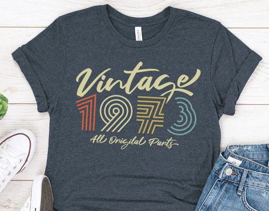 Vintage 1973 Birthday shirt for Women or Men, Retro 1973 gift shirt for wife or husband