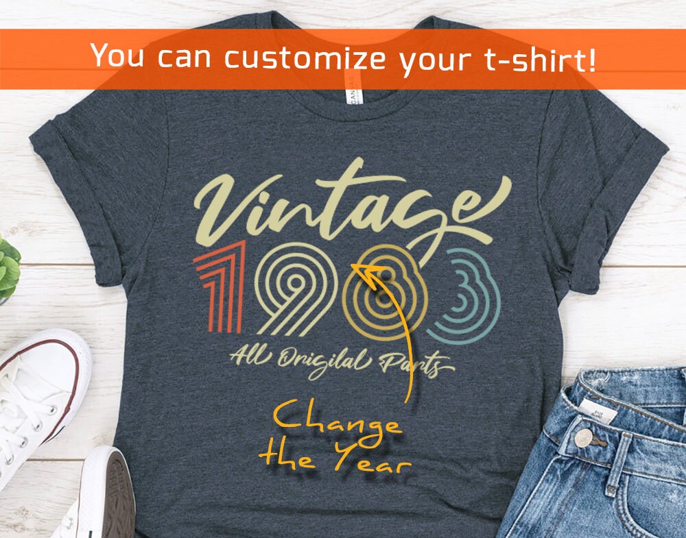 Vintage 1983 birthday shirt for men or women, Birthday Gift shirt for wife or husband