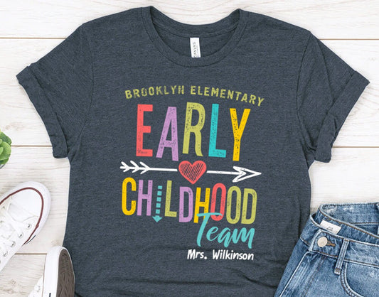 Early Childhood Teacher Team Shirt - Teacher Crew Shirts - Personalized any Grade Teacher Team - 37 Design Unit