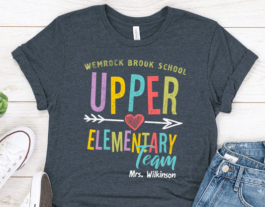 Upper Elementary Teacher Team Custom Shirt, Personalized School Support Team T-Shirt - 37 Design Unit